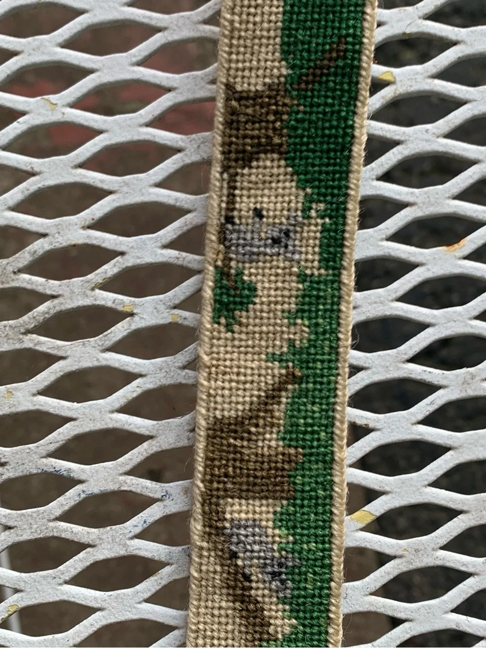 Koala Bear Dan Place Leather Canvas Needlepoint Belt Mens Size 30